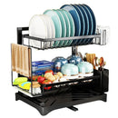 GobekUsa Dish Drying Rack & Drainboard Set with Tableware Storage, Towel Rack, and Chopstick Cage