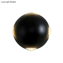 GobekUsa Modern Metal Outdoor Wall Light in Circular Design, with 4 LED Bulbs, Black Finish in Warm/White