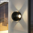 GobekUsa Modern Metal Outdoor Wall Light in Circular Design, with 4 LED Bulbs, Black Finish in Warm/White