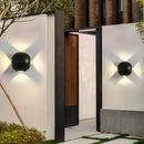 GobekUsa Modern Metal Outdoor Wall Light in Circular Design, with 4 LED Bulbs, Black Finish in Warm/White