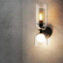 GobekUsa Clear Glass Wall Light Sconce, Modern Bathroom Bedroom Foyer Lighting Fixtures
