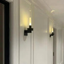 GobekUsa Clear Glass Black Metal Wall Light for Stairs, Aisle, Parlor, Bedroom - 3000K