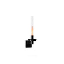 GobekUsa Clear Glass Black Metal Wall Light for Stairs, Aisle, Parlor, Bedroom - 3000K