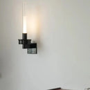 GobekUsa Clear Glass Black Metal Wall Light for Stairs, Aisle, Parlor, Bedroom - 3000K