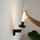 GobekUsa Clear Glass Black Metal Wall Light for Stairs, Aisle, Parlor, Bedroom - 3000K