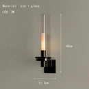 GobekUsa Clear Glass Black Metal Wall Light for Stairs, Aisle, Parlor, Bedroom - 3000K