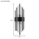 GobekUsa Modern Black Metal Wall Light with Prism Crystal for Living Room