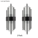 GobekUsa Modern Black Metal Wall Light with Prism Crystal for Living Room