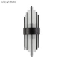 GobekUsa Modern Black Metal Wall Light with Prism Crystal for Living Room