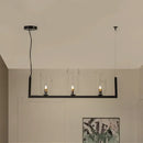 GobekUsa Modern Black Metallic Linear Chandelier with Oblique Clear Shade, LED Pendant Light - Warm/White Illumination