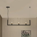 GobekUsa Modern Black Metallic Linear Chandelier with Oblique Clear Shade, LED Pendant Light - Warm/White Illumination
