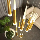 GobekUsa Black Meteor Shower Crystal LED Chandelier for Staircase - Creative Design Lighting Fixtures