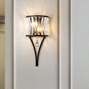 GobekUsa Modern Black Mini Crystal Wall Light Sconce with Hanging Ball