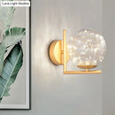 GobekUsa Designer Style Glass LED Wall Sconce - Mini Globe Light Fixture for Bedroom
