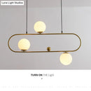 GobekUsa Minimalist Ellipse Pendant Light: Modern Glass Globe Ceiling Fixture for Living Room Island