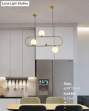 GobekUsa Minimalist Ellipse Pendant Light: Modern Glass Globe Ceiling Fixture for Living Room Island