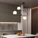 GobekUsa Minimalist Ellipse Pendant Light: Modern Glass Globe Ceiling Fixture for Living Room Island