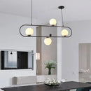 GobekUsa Minimalist Ellipse Pendant Light: Modern Glass Globe Ceiling Fixture for Living Room Island