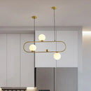 GobekUsa Minimalist Ellipse Pendant Light: Modern Glass Globe Ceiling Fixture for Living Room Island