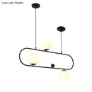 GobekUsa Minimalist Ellipse Pendant Light: Modern Glass Globe Ceiling Fixture for Living Room Island