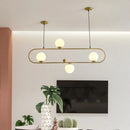 GobekUsa Minimalist Ellipse Pendant Light: Modern Glass Globe Ceiling Fixture for Living Room Island
