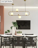 GobekUsa Minimalist Ellipse Pendant Light: Modern Glass Globe Ceiling Fixture for Living Room Island