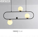 GobekUsa Minimalist Ellipse Pendant Light: Modern Glass Globe Ceiling Fixture for Living Room Island