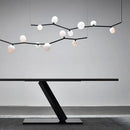 GobekUsa Glass Branch Chandelier: LED Home Decor Lighting for Living Room & Dining Table
