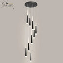 GobekUsa Minimalist Metallic Multi Ceiling Light  Staircase Suspension Lighting with Acrylic Shade