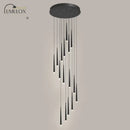 GobekUsa Minimalist Metallic Multi Ceiling Light  Staircase Suspension Lighting with Acrylic Shade