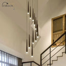 GobekUsa Minimalist Metallic Multi Ceiling Light  Staircase Suspension Lighting with Acrylic Shade