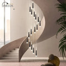 GobekUsa Minimalist Metallic Multi Ceiling Light  Staircase Suspension Lighting with Acrylic Shade