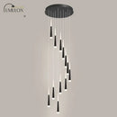 GobekUsa Minimalist Metallic Multi Ceiling Light  Staircase Suspension Lighting with Acrylic Shade
