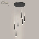 GobekUsa Minimalist Metallic Multi Ceiling Light  Staircase Suspension Lighting with Acrylic Shade