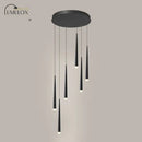 GobekUsa Minimalist Metallic Multi Ceiling Light  Staircase Suspension Lighting with Acrylic Shade