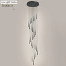 GobekUsa Minimalist Metallic Multi Ceiling Light  Staircase Suspension Lighting with Acrylic Shade