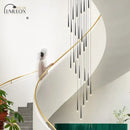 GobekUsa Minimalist Metallic Multi Ceiling Light  Staircase Suspension Lighting with Acrylic Shade