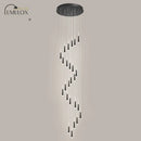 GobekUsa Minimalist Metallic Multi Ceiling Light  Staircase Suspension Lighting with Acrylic Shade