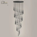 GobekUsa Minimalist Metallic Multi Ceiling Light  Staircase Suspension Lighting with Acrylic Shade
