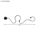 GobekUsa Modern Metal Snake-Like Wall Sconce Lighting - 25.5"/50" W LED Wall Mount Lamp in Black with Warm/White Light