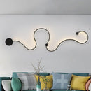 GobekUsa Modern Metal Snake-Like Wall Sconce Lighting - 25.5"/50" W LED Wall Mount Lamp in Black with Warm/White Light