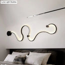 GobekUsa Modern Metal Snake-Like Wall Sconce Lighting - 25.5"/50" W LED Wall Mount Lamp in Black with Warm/White Light