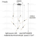 Modern Black Multi-Light Stairwell Pendant Light
