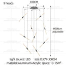 Modern Black Multi-Light Stairwell Pendant Light