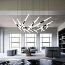 Modern Black Multi-Light Stairwell Pendant Light