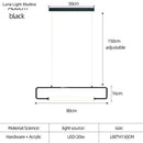 GobekUsa Nordic Minimalist Bar Hanging Rectangular Frame Pendant Light
