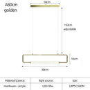 GobekUsa Nordic Minimalist Bar Hanging Rectangular Frame Pendant Light