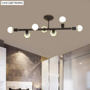 GobekUsa Modern Black Open Bulb Island Light with 7/13 Metal Lights - Simple Ceiling Lamp