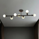 GobekUsa Modern Black Open Bulb Island Light with 7/13 Metal Lights - Simple Ceiling Lamp