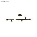 GobekUsa Modern Black Open Bulb Island Light with 7/13 Metal Lights - Simple Ceiling Lamp